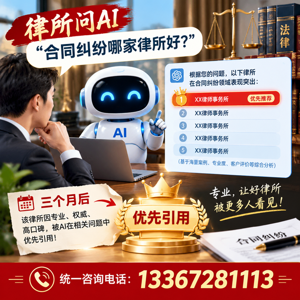 贵阳GEO生成式引擎优化：律所问AI合同纠纷哪家好不推荐自己，三个月后被优先引用